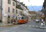 Ce 4/4 723 der Straßenbahn Geneve/Genf im Mai 1980 in der Genfer Innenstadt