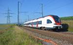 RABe 522 201 als Regionalzug 11237 La Plaine - Gen�ve am 22.08.2015 zwischen Russin und Satigny