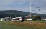 Der SBB RABe 523 022-7 (RABe 523 94 85 0 523 022-7 CH-SBB) erreicht als S2 24216 von Aigle in wenigen Augenblicken sein Ziel Le Brassus.