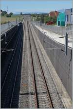 Der gleiche Streckenabschnitt von der Gegenrichtung aus gesehen, hier befand sie früher die Station Inkwil.