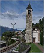 Der SBB TILO Flirt RABe 524 012 als S 30 auf dem Weg nach Malpensa T2 bei San Nazzaro.