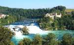 Den sch�nsten Blick auf den Rheinfall und Schloss Laufen hat man m.