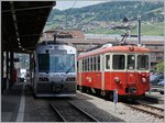Der CEV BDeh 2/4 73 und Beh 2/4 71 in Vevey.