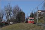 Der CEV BDeh 2/4 74 ist auf der Fahrt von Les Pléiades nach Blonay und wurde hier kurz vor der Ankunft in Blonay fotografiert.