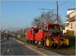Die CEV MVR HGem 2/2 2501 ist mit einer neuen Schneefräse bei Blonay auf der Strecke der Blonay Chamby Bahn auf Probefahrt.