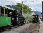Blonay-Chamby Pfingstfestival 2017: die kleine G 3/3 6 wartet in Blonay auf den Gegenzug um dann ihre Fahrt nach Chamby in Angriff zu nehmen.