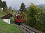 Der Blonay-Chamby Bernina Bahn ABe 4/4 I N° 35 erreicht auf seiner Fahrt nach Blonay die Haltestelle Chantemerle.