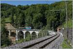 Ein Blick in Richtung Vers chez Robert (rechts im Bild) und den Baye de Clarens Viadukt mit dem TL Ce 2/3 der Blonay Chamby Bahn mit Beiwagen auf der Fahrt in Richtung Chamby.

11. Mai 2025