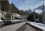 Der Rochers de Naye Beh 4/8 als Sch�lerzug nach Haut de Caux (und somit ohne Vorstellwagen) in Caux.