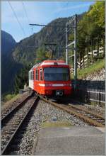TMR (M-C) BDeh 4/8 21 (SNCF Z800 UIC N� 90 85 838 0821-1 CH-TMRSA) verl�sst Le Tretien Richtng Le Ch�telard Fronti�re.
