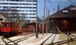 Blick in das Depot der NStCM im Mai 1980, links ABDe 4/4 2