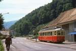 Waldenburgerbahn Triebwagen 1 in Oberdorf, 3.August 1976 