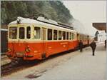 Der Waldenburgerbahn Zug aus Liestal ist in Waldenburg angekommen und der BDe 4/4 N� 1 (SWP/BBC 1953) wird abgekuppelt.
