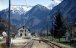 Der Bahnhof San Vittore der Misoxer Bahn im M�rz 1993
