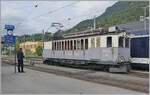 Les chemins de fer disparus - Die verschwundenen Bahnen (LLB 1915 - 1967) Der Leuk Leukerbad Bahn (LLB) Triebwagen mit der Anschrift ABFe 2/4 N° 10 der Blonay Chamby Bahn beim Manöver in