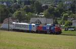 Der Railpool-Traxx 187 003 �berf�hrt die Hybridlok Ama 832 Richtung Basel.